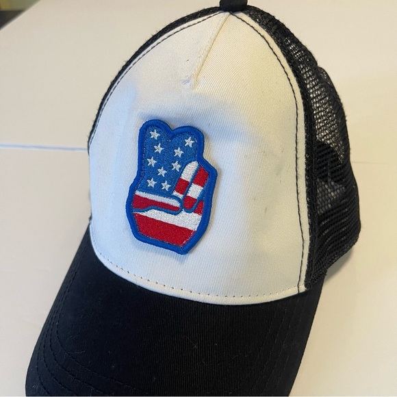 Topman Trucker Hat Mens One Size NWT Americana Adjustable Snap Close Embroidered - Picture 8 of 9